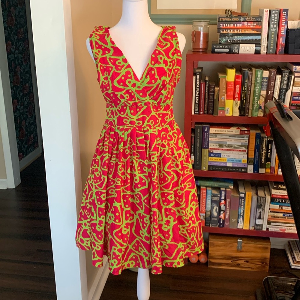 Hot pink party dress. Sleeveless. Size small.